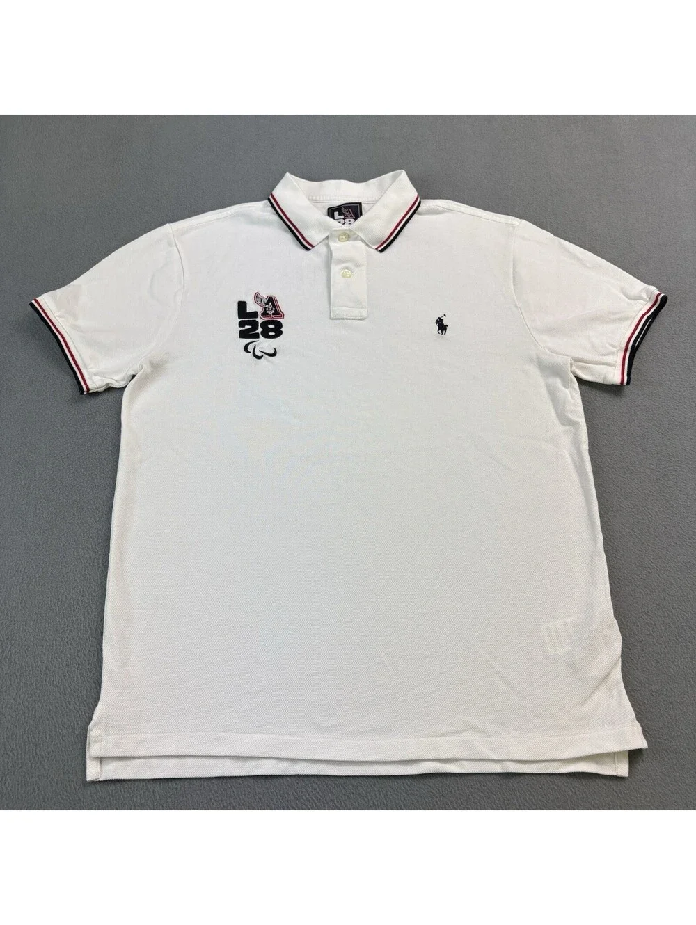 Polo Ralph Lauren LA Olympics 2028 Polo Shirt Size Medium White